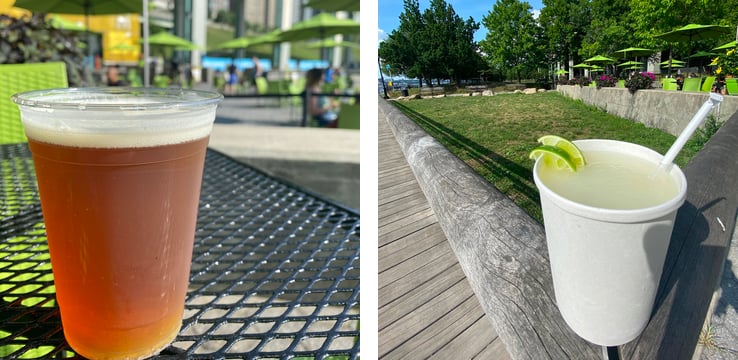 Ice cold cocktails outside in the heat