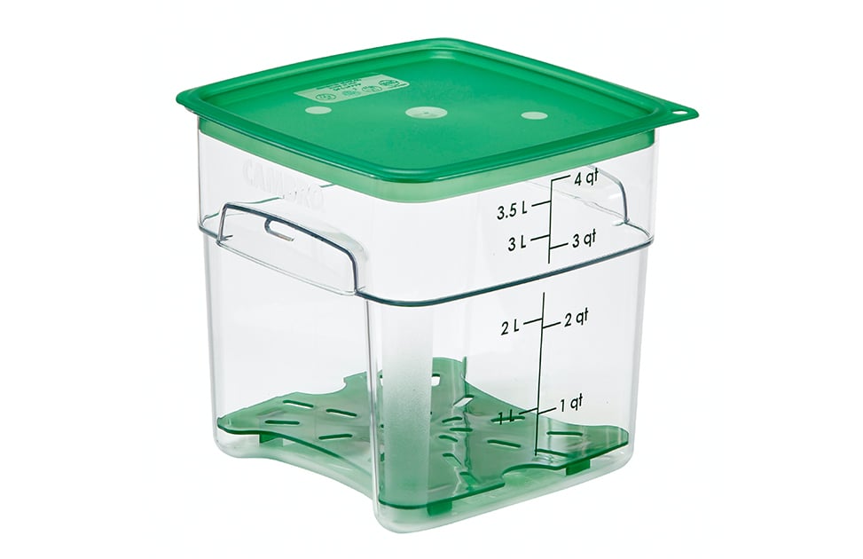 Cambro CamSquares® FreshPro 4 Qt. Clear Square Polycarbonate Food Storage  Container