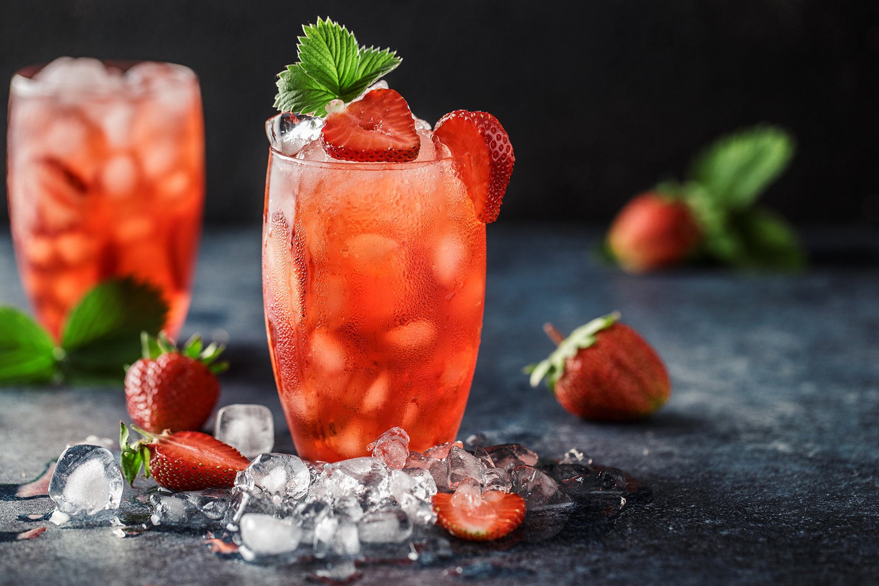 Ice Cold Strawberry Cocktail