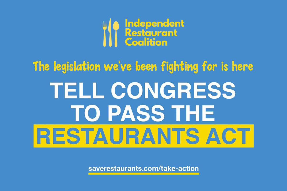 Independent Restaurant Coalition save the restaurants campaign