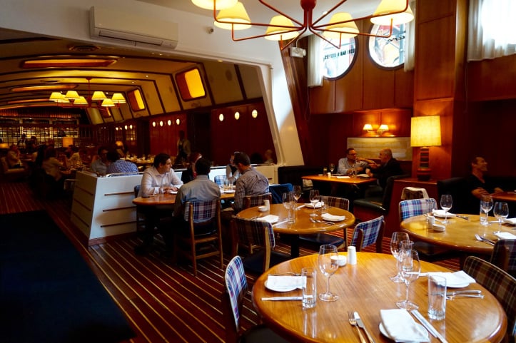 Fishbar’s yacht-esque dining room