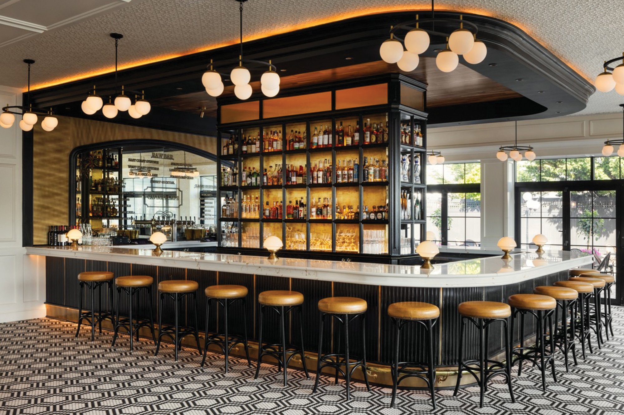 Interior bar at The James in Babylon, NY.