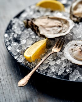 Flaked Ice- Oysters, focused on ice