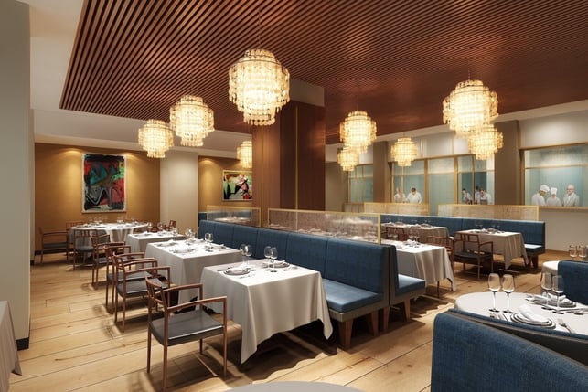 Main floor at Aquavit restaurant