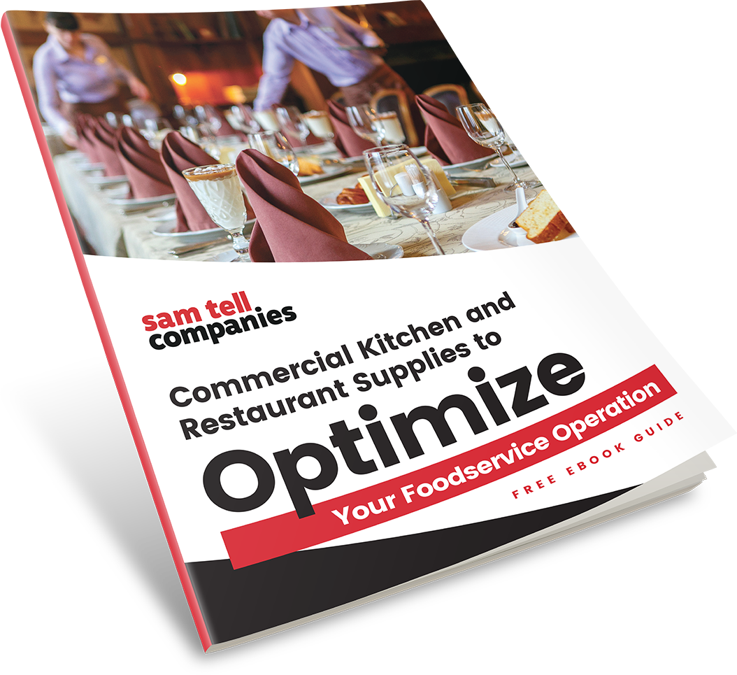 Ebook Mockup titled - Commercial Kitchen and Restaurant Supplies to Optimize Your Foodservice Operation