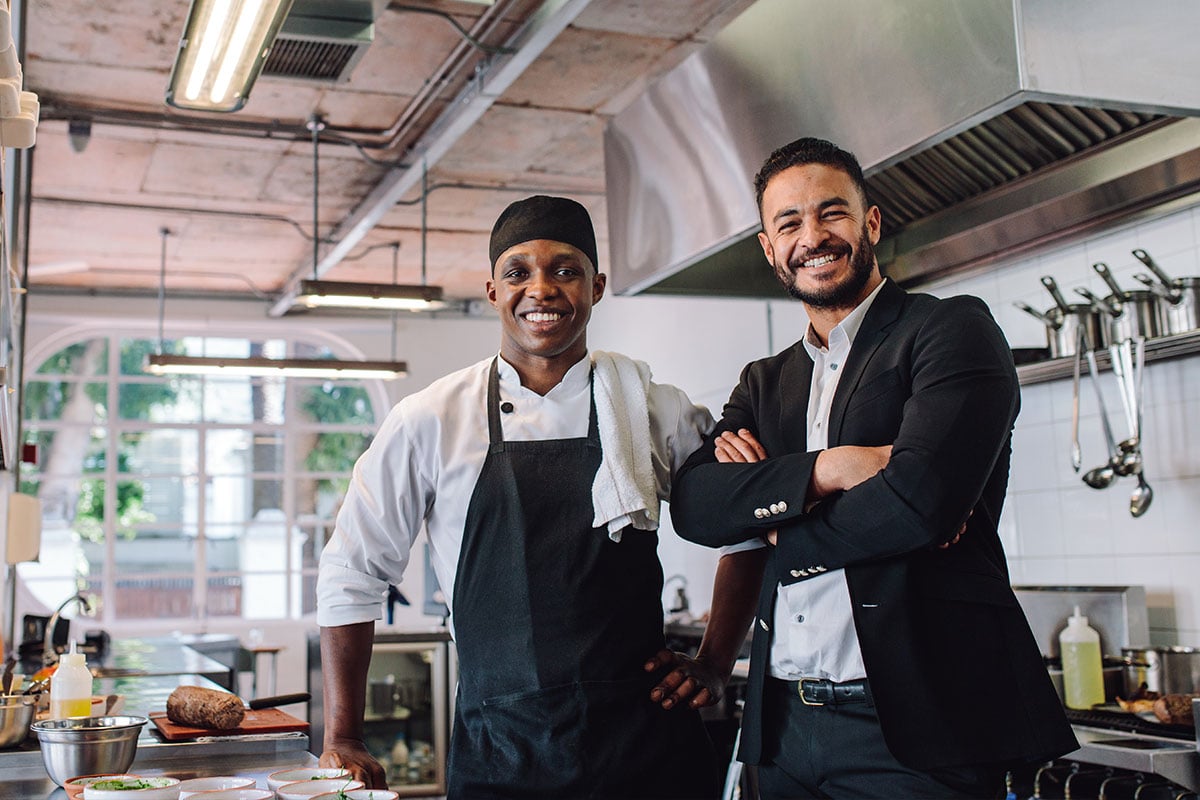 Chef and Owner in Restaurant Kitchen