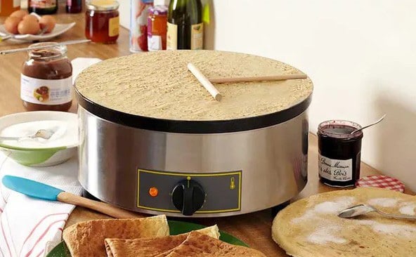 Equipex Roller Grill 350FE/400FE Commercial Electric Single Crepe Maker with Enameled Cast Iron Plates – 120v or 208/240v