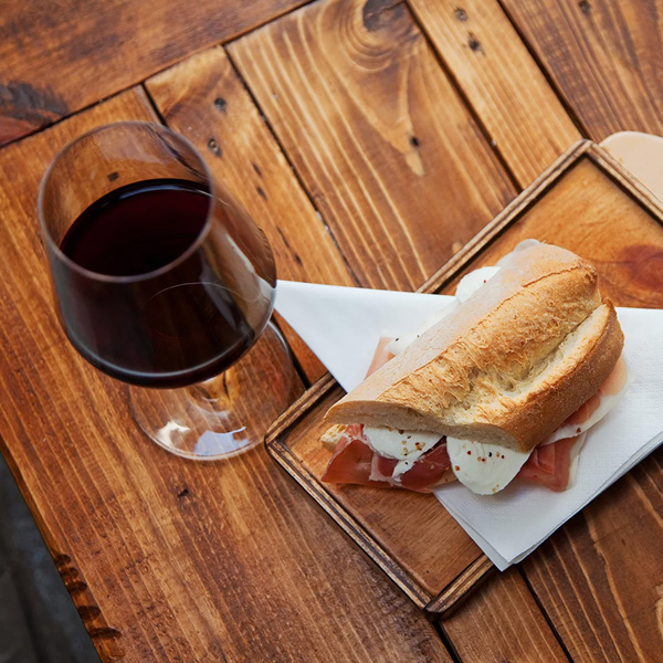 Glass of Wine and Bread