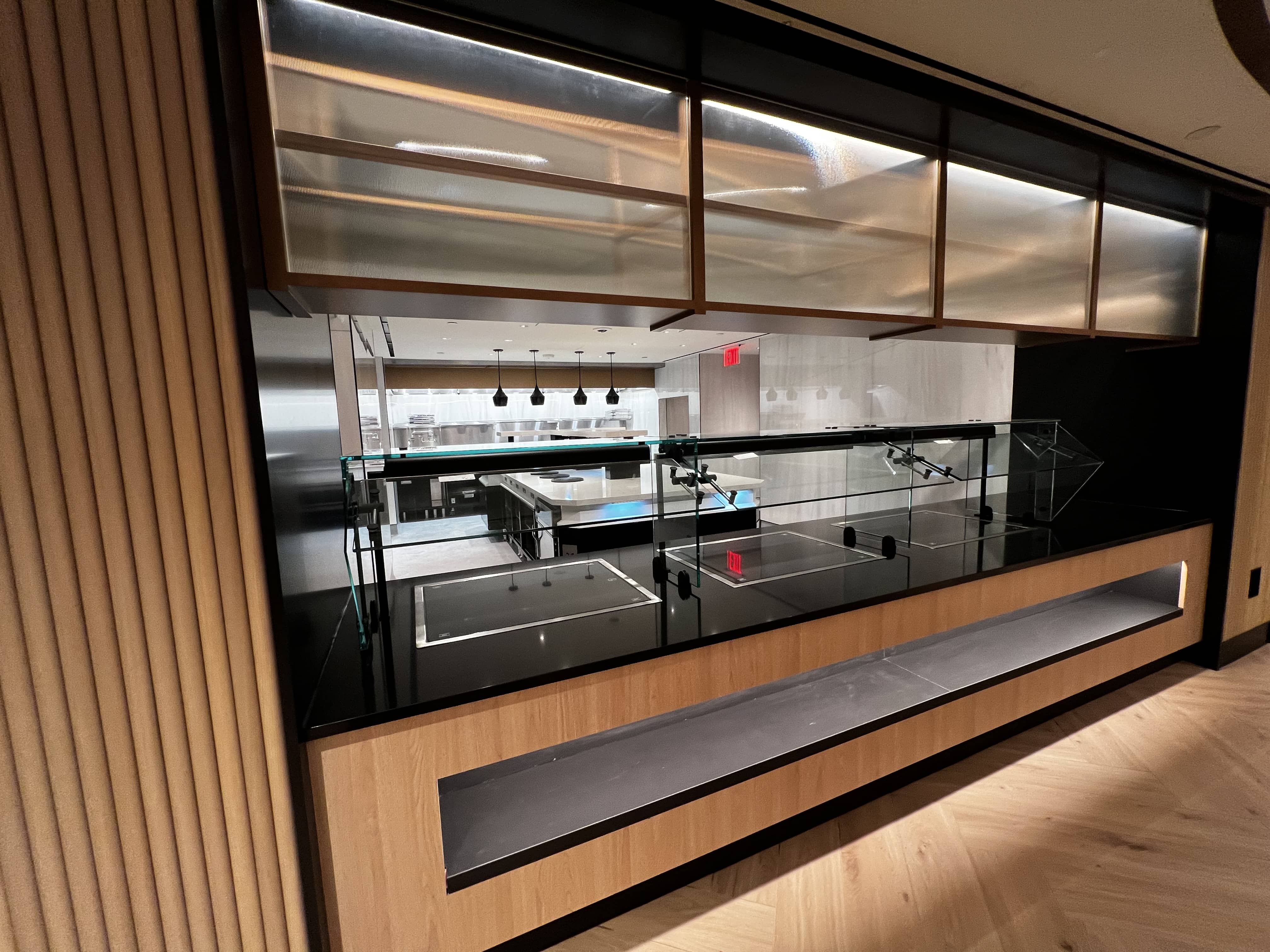 various screenshots of images from Chase Sapphire Lounge, LGA Airport website