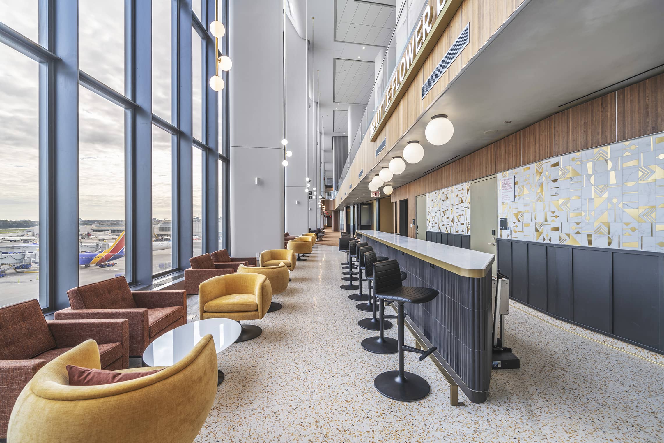 various screenshots of images from Central Hall, LGA Airport website