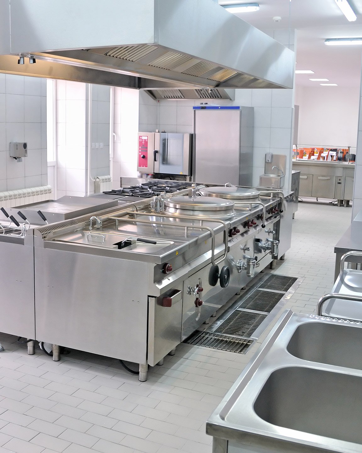 Restaurant Kitchen with Stainless Steel Appliances